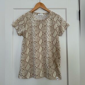 rag & bone snakeskin print cotton crew neck shirt size small